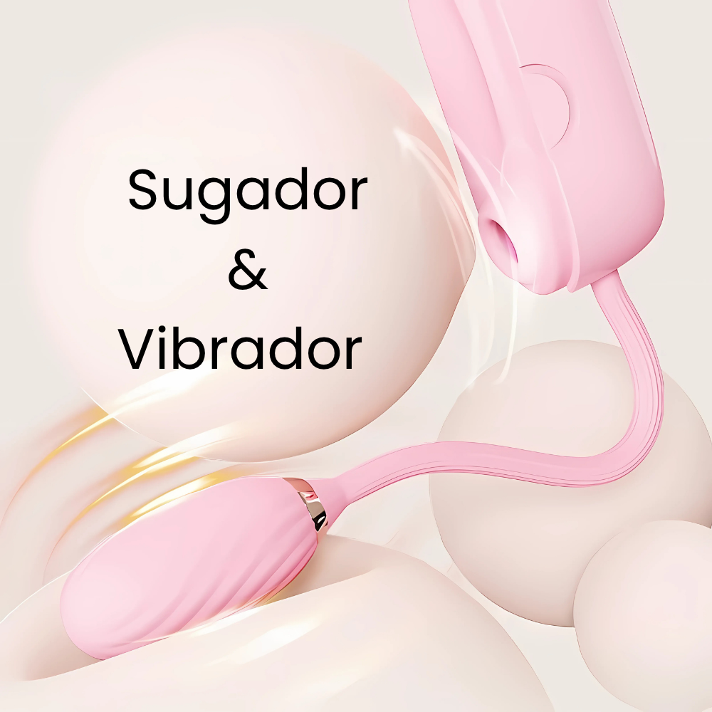 Mini Bolsa 2 em 1, Vibrador e Sugador