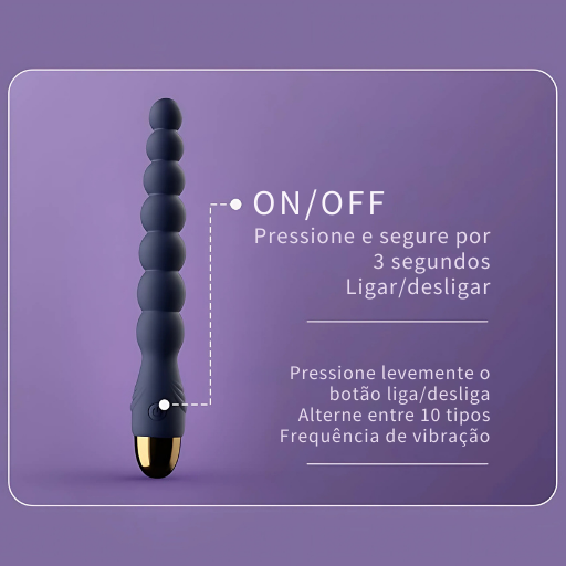 Plug Anal Vibrador 10 Velocidades com Esferas