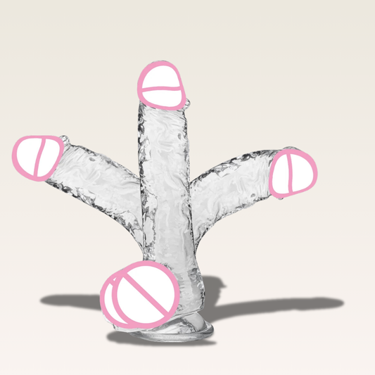Dildo Transparente Realista em Gel - Prazer em TI