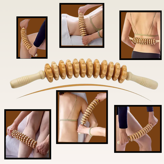 Massageador Fáscia com Rolo de Madeira - Prazer em TI