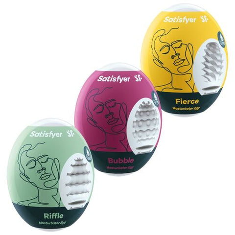 Conjunto de 3 Ovos Masturbadores Riffle, Bubble & Fierce — imagem principal