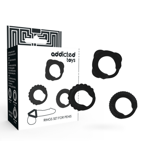 Addicted Toys — Conjunto de 3 Anéis Penianos C em Silicone — imagem principal