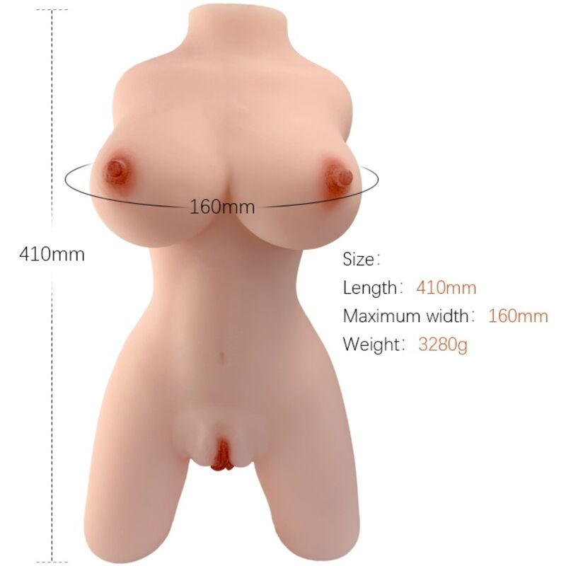Torso Feminino Realista em TPE Premium, Portátil e Fácil de Usar