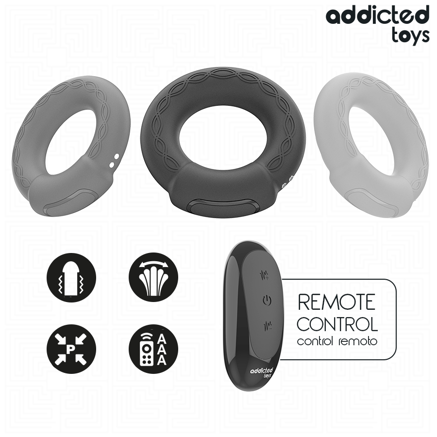 Anel Peniano Vibratório com Aquecimento e Controlo Remoto — Addicted Toys