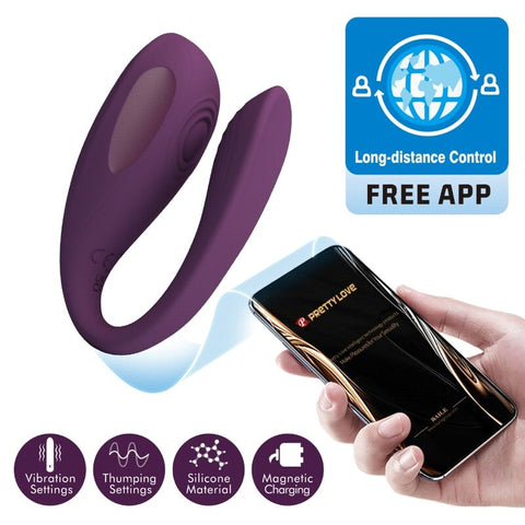 Pretty Love Aari Purple Clitoral Massager con App