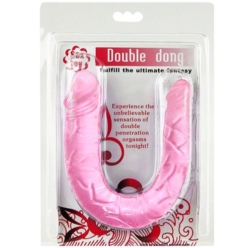 Baile — Translucent Pink Double Dildo 30.5 cm with Realistic Texture