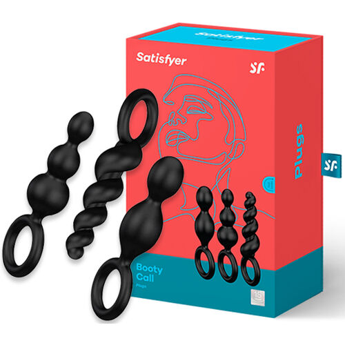 SATISFYER – Kit de 3 Plugs Anais Tricolor em Silicone Líquido