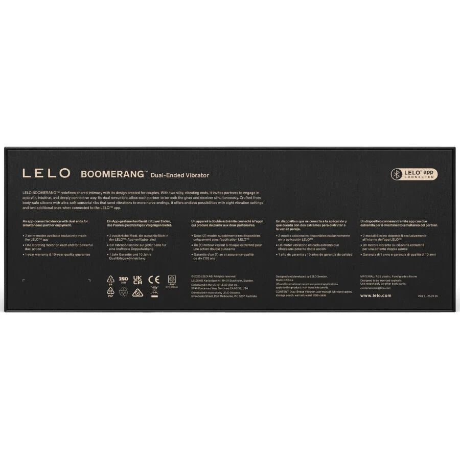 Vibromasseur LELO Boomerang — 2 moteurs indépendants