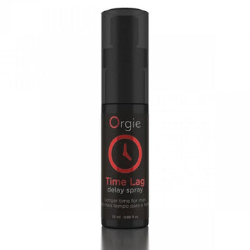 Spray Retardante Orgie Time Lag — frasco com pictogramas das características