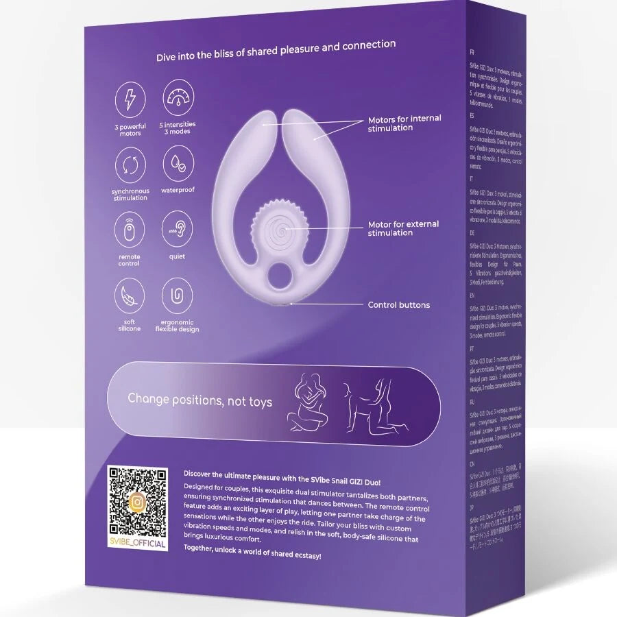 Vibrator Snail Vibe GIZI Duo — 3 independent motors