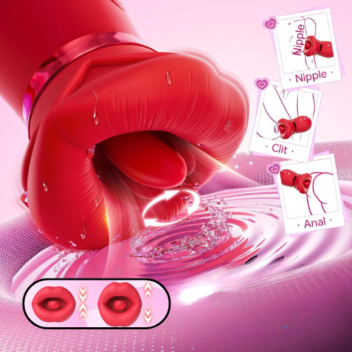 Super Boquinha 4 em 1- Vibrador/ Sugador/ língua/ Boca