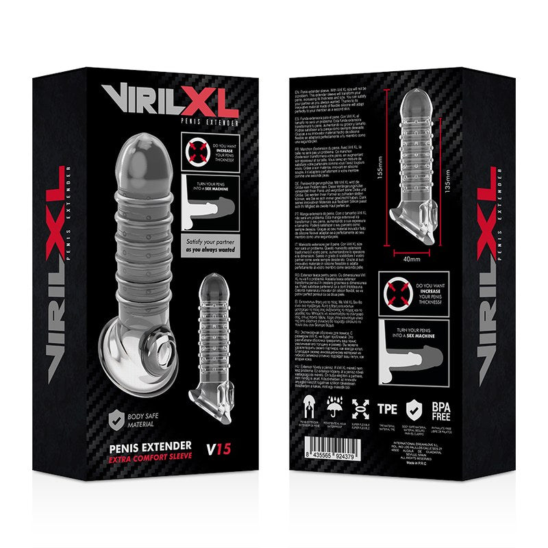VIRILXL - EXTENSÃO DO PÊNIS E BAINHA V15 TRANSPARENTE