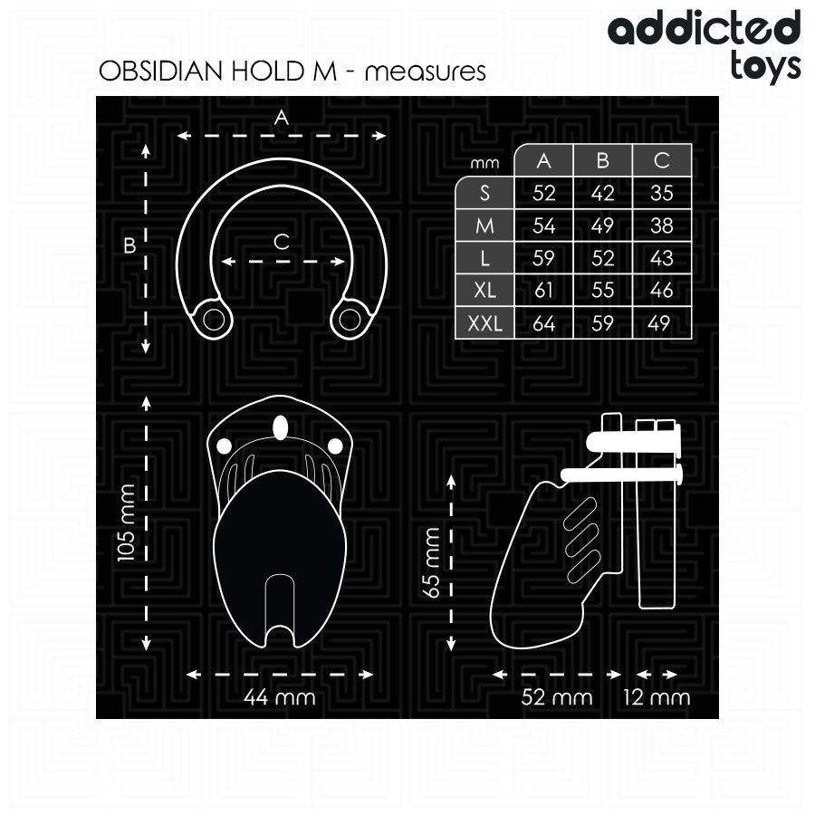 ADDICTED TOYS LOCKED - OBSIDIAN PENISKÄFIG GRÖSSE M