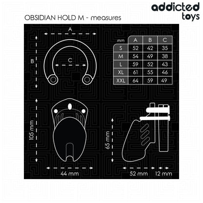 Locked Obsidian — Keuschheitskäfig Größe M — Addicted Toys