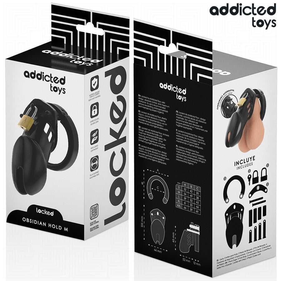 Locked Obsidian — Keuschheitskäfig Größe M — Addicted Toys