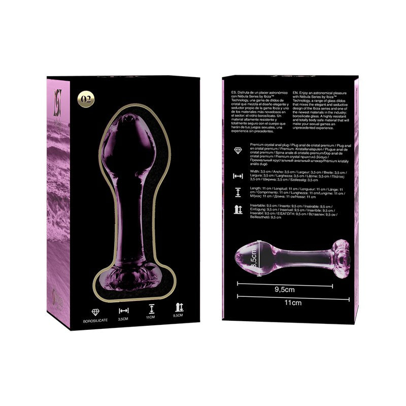 Modelo 2 — Vidrio rosa, 11 cm — Serie Nebula de Ibiza