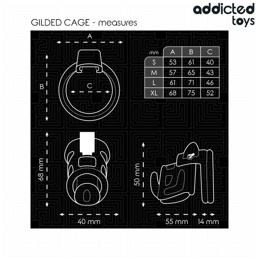 ADDICTED TOYS LOCKED-GILDEN CAGE CAGE FOR PENIS 8,5 CM