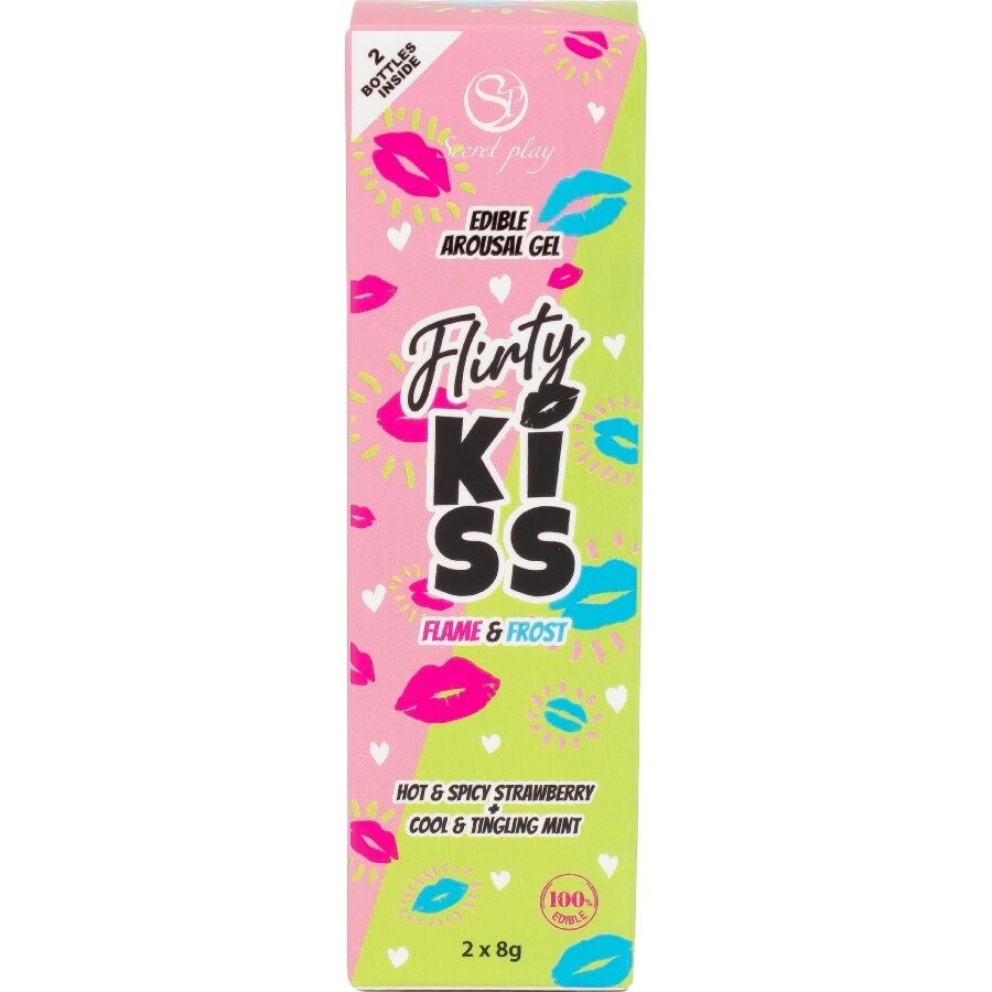Flirty Kiss — Géis de Morango e Menta, 2 × 8 g — SecretPlay