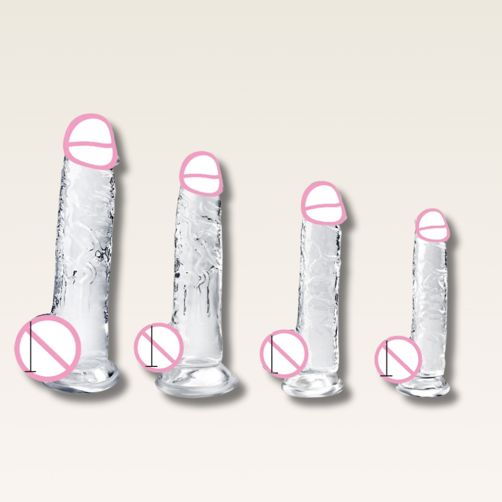 Dildo Transparente Realista em Gel - Prazer em TI