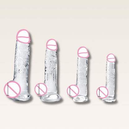 Dildo Transparente Realista em Gel - Prazer em TI