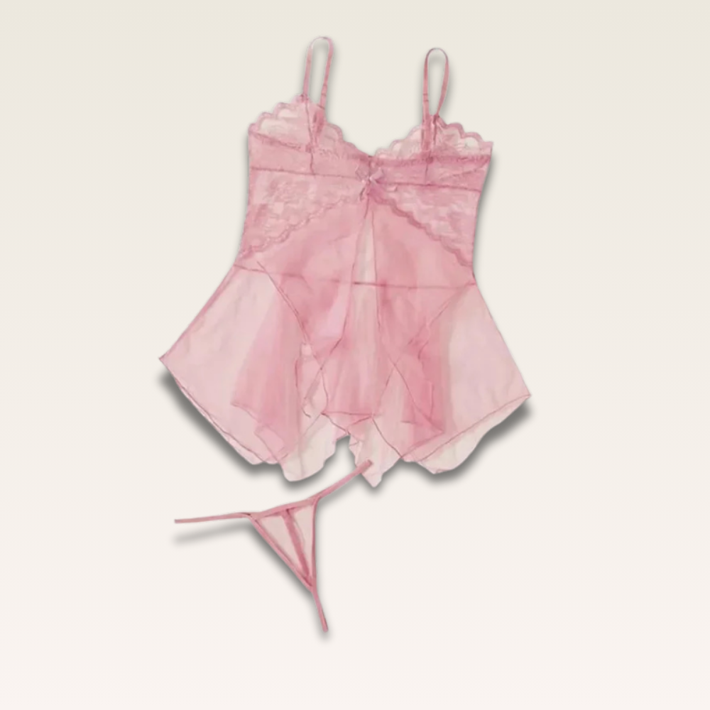 Vestido e calcinha em Tule com Renda - Prazer em TI