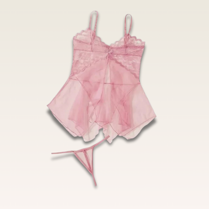 Vestido e calcinha em Tule com Renda - Prazer em TI