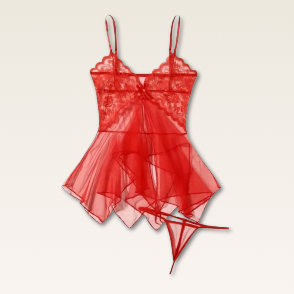 Vestido e calcinha em Tule com Renda - Prazer em TI