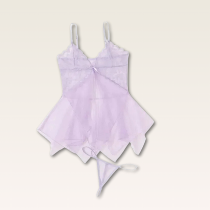 Vestido e calcinha em Tule com Renda - Prazer em TI
