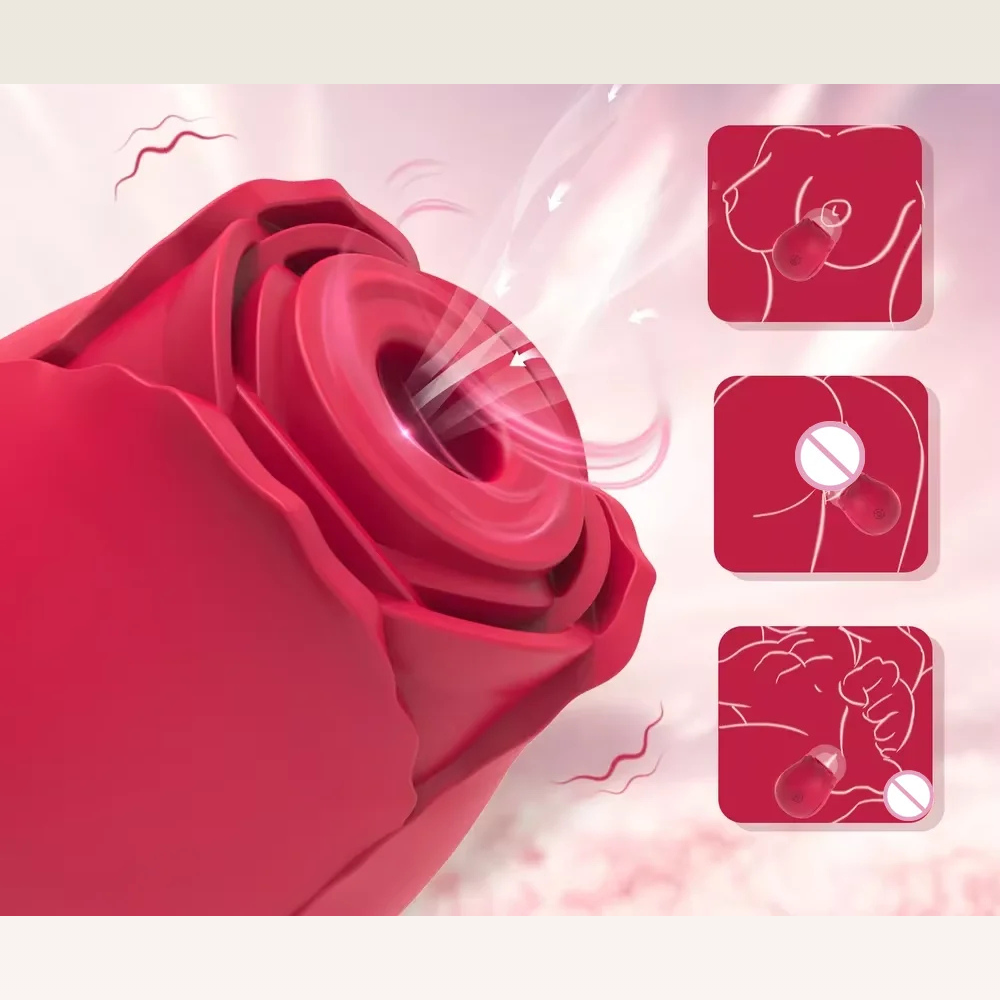 Vibrador Sugador em Formato de Rosa - Prazer em TI