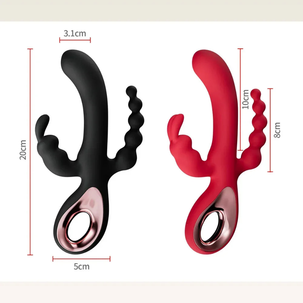 Vibrador Coelho 3 em 1 – Estimulador de Ponto G, Clitóris e Plug Anal - Prazer em TI