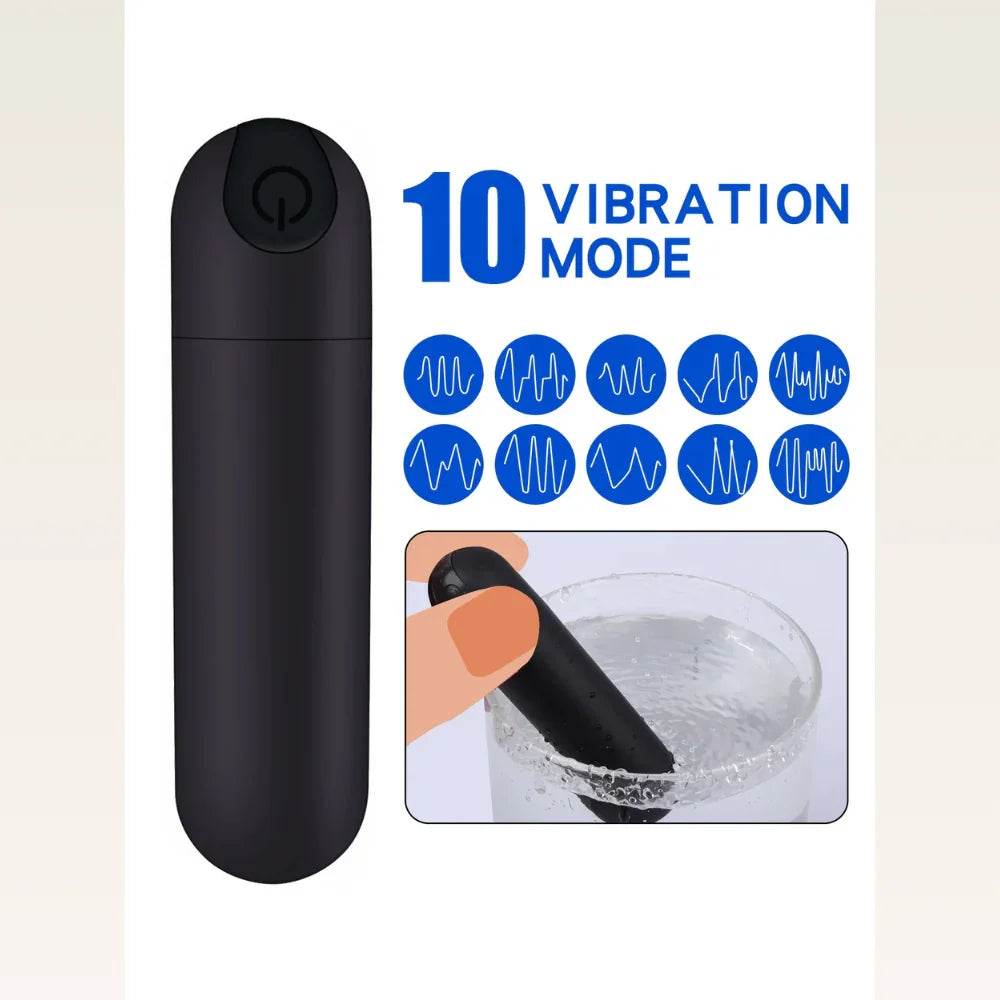 Mini Vibrador de Silicone com 10 Modos de Vibração - Prazer em TI