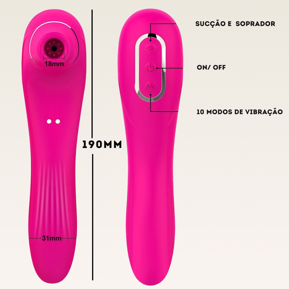 Sugador e Vibrador de Clitóris 2 em 1 , Discreto - Prazer em TI