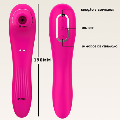Sugador e Vibrador de Clitóris 2 em 1 , Discreto - Prazer em TI