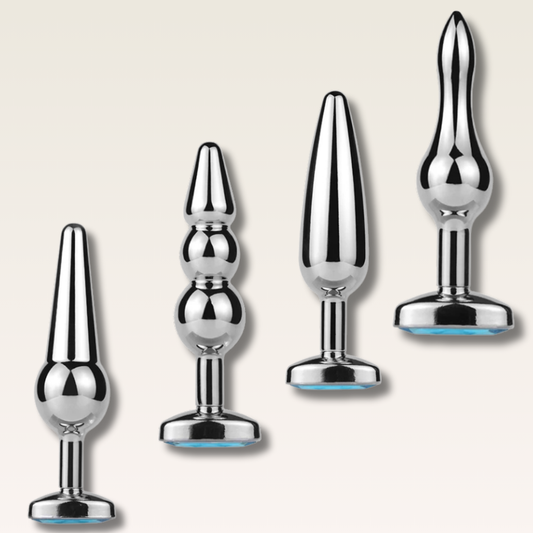 Plug Anal de Metal com Base de Cristal - Prazer em TI