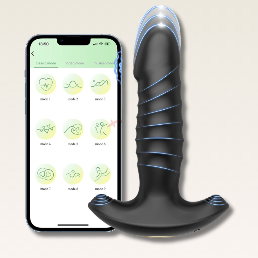 Vibrador Anal com Movimento de Impulsão e Controle via APP - Prazer em TI
