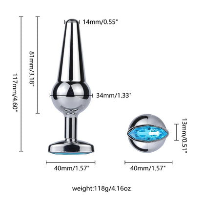 Plug Anal de Metal com Base de Cristal - Prazer em TI