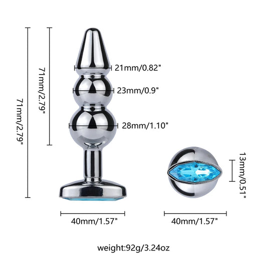 Plug Anal de Metal com Base de Cristal - Prazer em TI