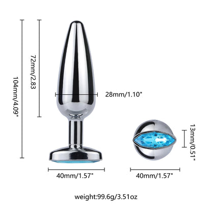 Plug Anal de Metal com Base de Cristal - Prazer em TI