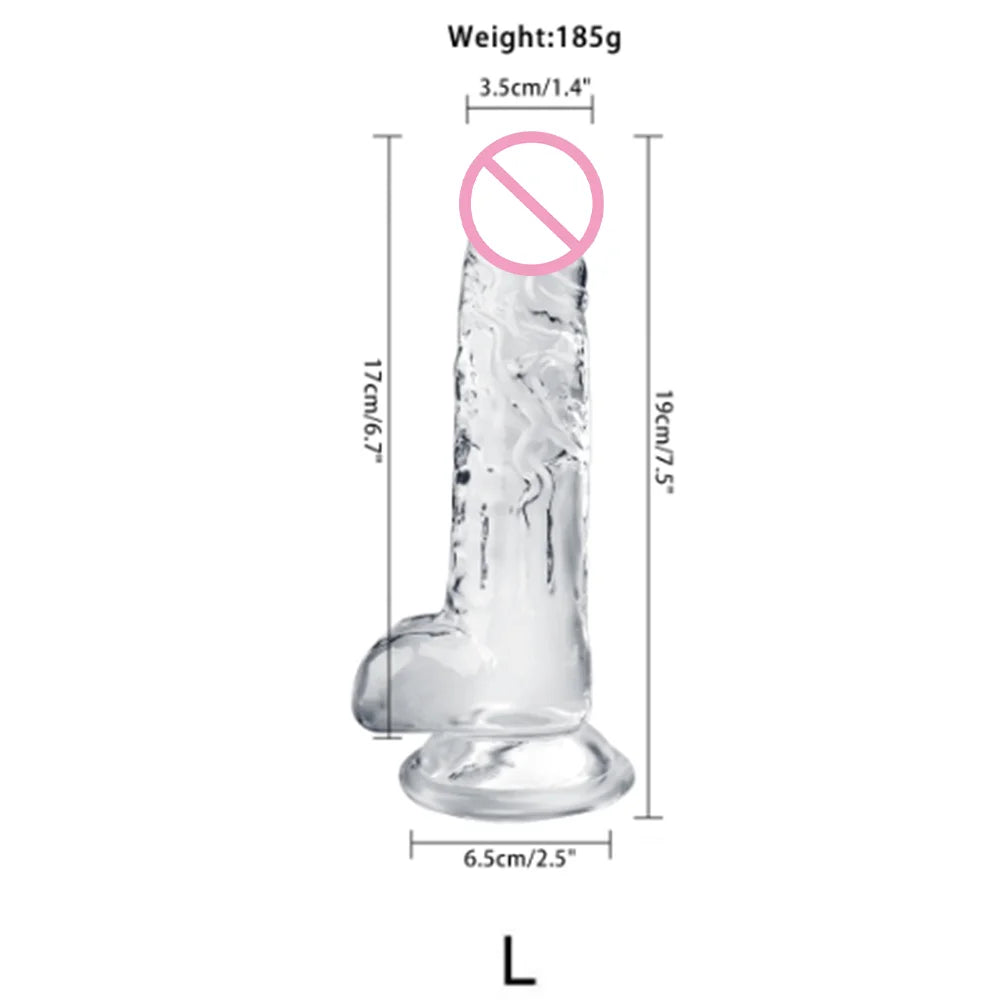 Dildo Transparente Realista em Gel - Prazer em TI