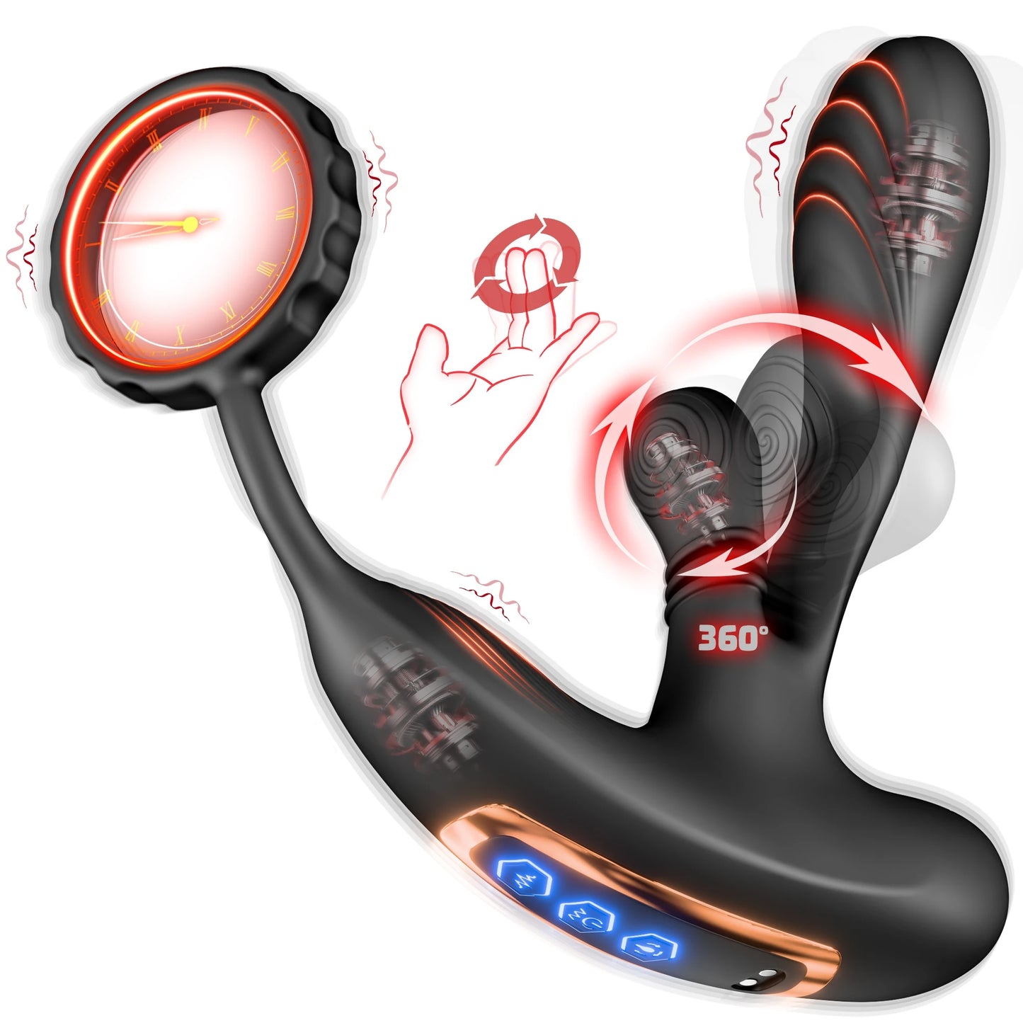 Vibrador Anal com Massageador de Próstata e Anel Peniano - Prazer em TI