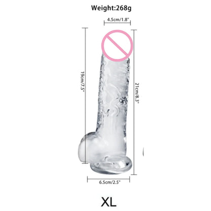 Dildo Transparente Realista em Gel - Prazer em TI