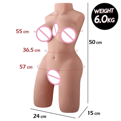 Boneca Sexual de Silicone, Meio Corpo Realista - Prazer em TI