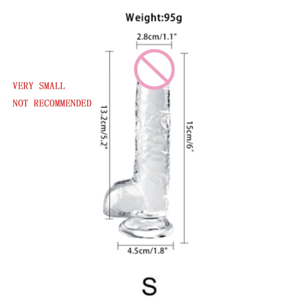 Dildo Transparente Realista em Gel - Prazer em TI