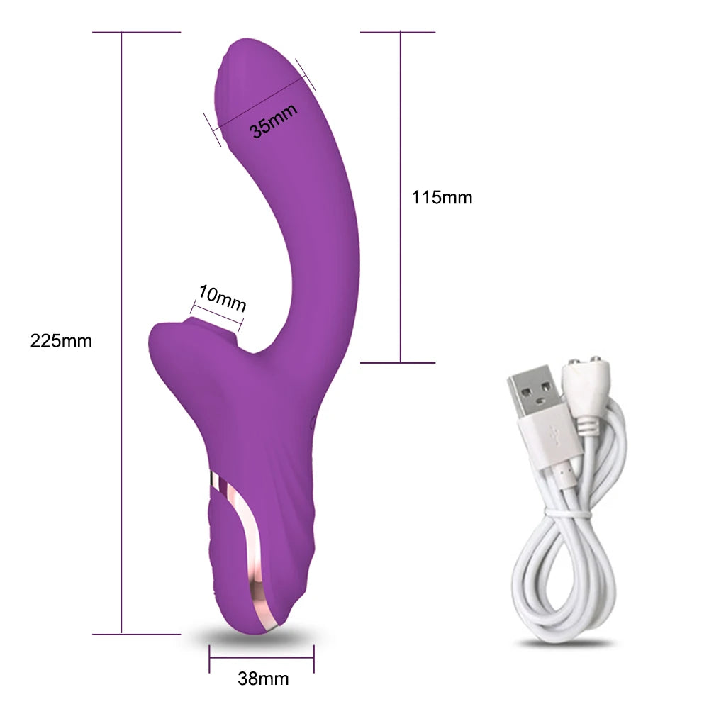 Vibrador G-Spot com Sugador de Clitóris