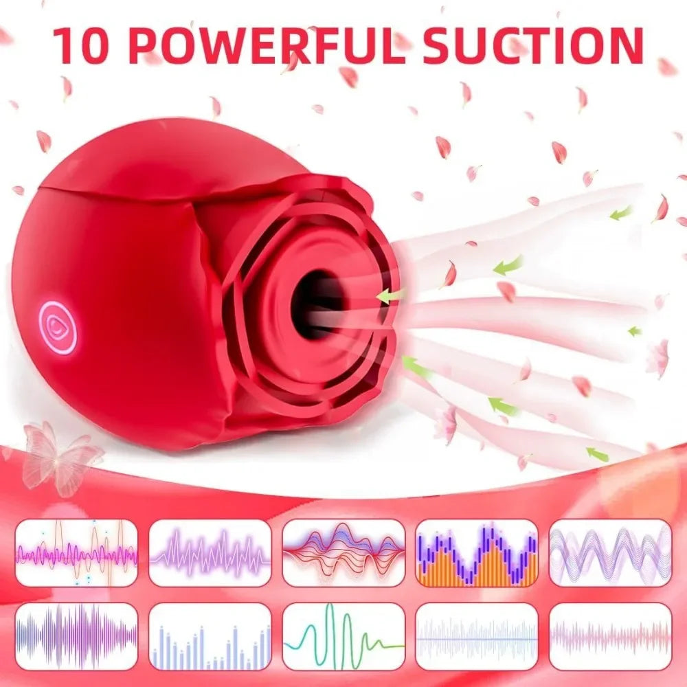 Vibrador Sugador em Formato de Rosa - Prazer em TI