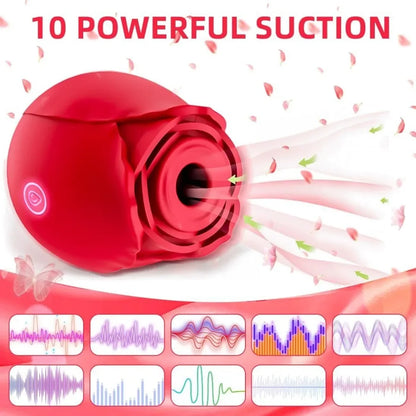 Vibrador Sugador em Formato de Rosa - Prazer em TI