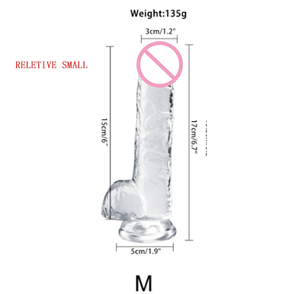 Dildo Transparente Realista em Gel - Prazer em TI