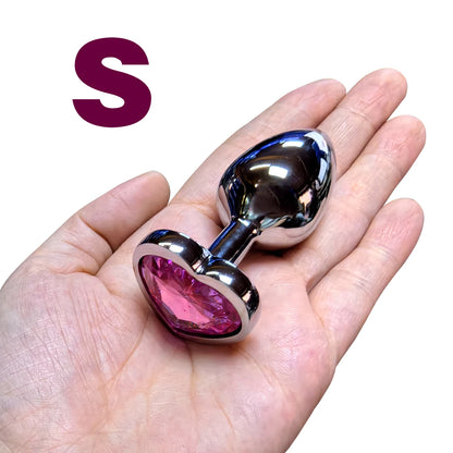 Plug Anal Metálico com Base em Coração - Prazer em TI