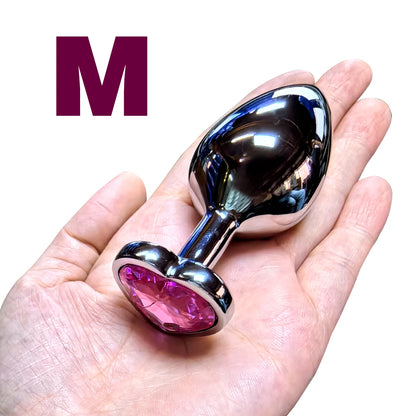 Plug Anal Metálico com Base em Coração - Prazer em TI
