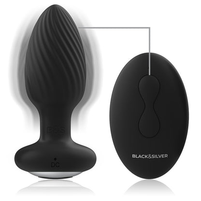 Rotator — Analplug mit Rotation und Fernbedienung — Schwarz & Silber